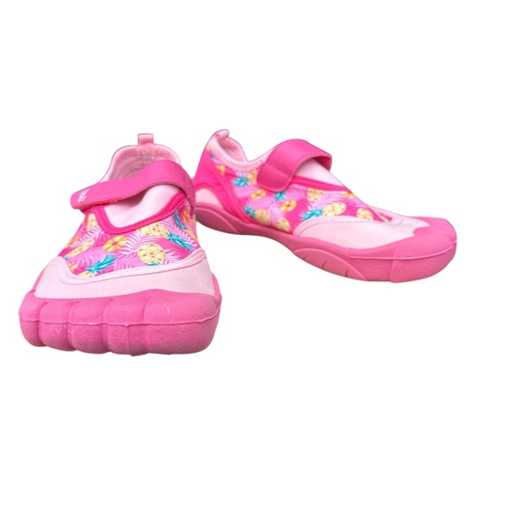 NEWTZ Girls Toe Bumper, WATER shoes, pink with pineapples, Tropical Sz 2/3 (Kid) - Picture 2 of 7